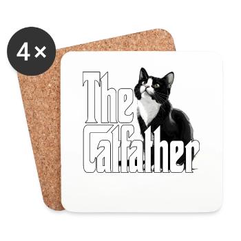 Cat Father The Catfather Crazy Cat Dad Dad - Coasters (set of 4) - white - Front