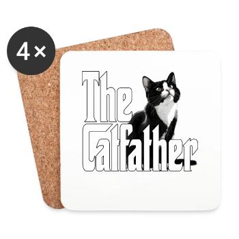 Cat Father The Catfather Crazy Cat Dad Dad - Coasters (set of 4) - white - Front