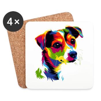 Jack Russell Terrier Bunte Farben Hunde Russells - Untersetzer (4er-Set) - Weiß - Vorne