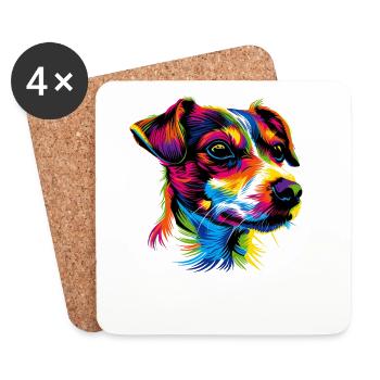 Jack Russell Terrier Bunte Farben Hunde Russells - Untersetzer (4er-Set) - Weiß - Vorne