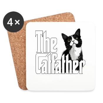 Cat Father The Catfather Crazy Cat Dad Dad - Coasters (set of 4) - white - Front