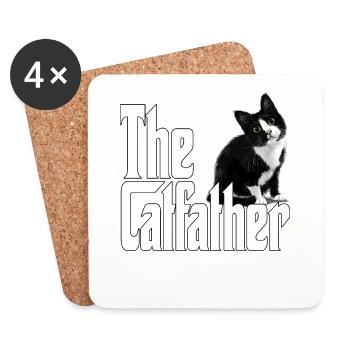 Cat Father The Catfather Crazy Cat Dad Dad - Coasters (set of 4) - white - Front