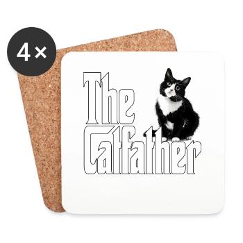 Cat Father The Catfather Crazy Cat Dad Dad - Coasters (set of 4) - white - Front