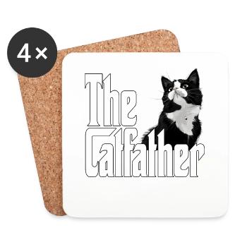 Cat Father The Catfather Crazy Cat Dad Dad - Coasters (set of 4) - white - Front