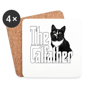 Cat Father The Catfather Crazy Cat Dad Dad - Coasters (set of 4) - white - Front