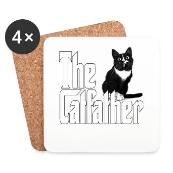 Cat Father The Catfather Crazy Cat Dad Dad - Coasters (set of 4) - white - Front
