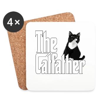Cat Father The Catfather Crazy Cat Dad Dad - Coasters (set of 4) - white - Front