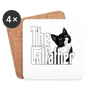 Cat Father The Catfather Crazy Cat Dad Dad - Coasters (set of 4) - white - Front