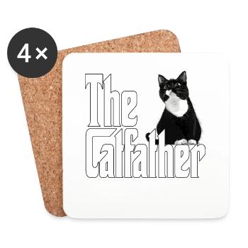 Cat Father The Catfather Crazy Cat Dad Dad - Coasters (set of 4) - white - Front
