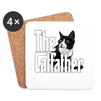 Cat Father The Catfather Crazy Cat Dad Dad - Coasters (set of 4) - white - Front