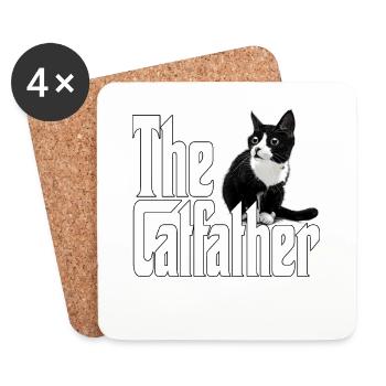 Cat Father The Catfather Crazy Cat Dad Dad - Coasters (set of 4) - white - Front