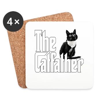 Cat Father The Catfather Crazy Cat Dad Dad - Coasters (set of 4) - white - Front