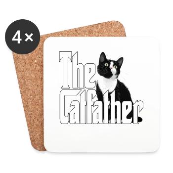Cat Father The Catfather Crazy Cat Dad Dad - Coasters (set of 4) - white - Front