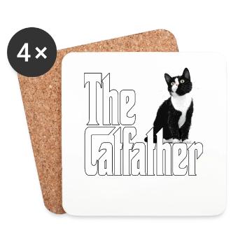 Cat Father The Catfather Crazy Cat Dad Dad - Coasters (set of 4) - white - Front