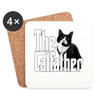 Cat Father The Catfather Crazy Cat Dad Dad - Coasters (set of 4) - white - Front