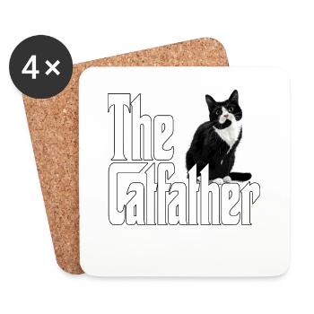 Cat Father The Catfather Crazy Cat Dad Dad - Coasters (set of 4) - white - Front