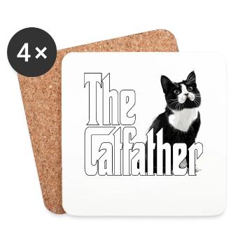 Cat Father The Catfather Crazy Cat Dad Dad - Coasters (set of 4) - white - Front