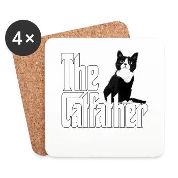 Cat Father The Catfather Crazy Cat Dad Dad - Coasters (set of 4) - white - Front