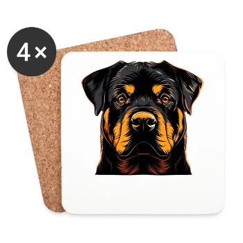 Rottweiler Hunde Liebe Stolze Rottweiler Liebhaber - Untersetzer (4er-Set) - Weiß - Vorne