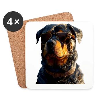 Rottweiler Hunde Liebe Stolze Rottweiler Liebhaber - Untersetzer (4er-Set) - Weiß - Vorne