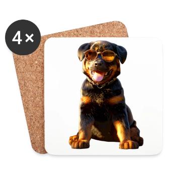 Rottweiler Hunde Liebe Stolze Rottweiler Liebhaber - Untersetzer (4er-Set) - Weiß - Vorne