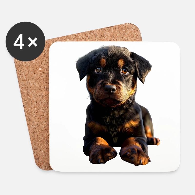 Rottweiler Hunde Liebe Stolze Rottweiler Liebhaber - Untersetzer (4er-Set) - Weiß