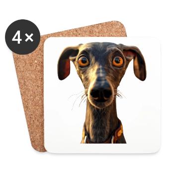 Windhund Hundeliebhaber Jagdhund Liebe Greyhound - Untersetzer (4er-Set) - Weiß - Vorne