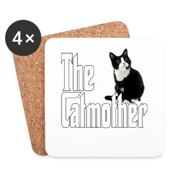 Katze Mutter La Catmother Chat Crazy Maman Maman - Dessous de verre (lot de 4) - blanc - Devant