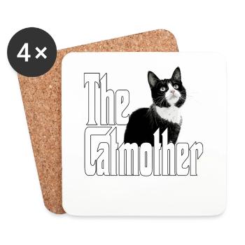 Katze Mutter La Catmother Chat Crazy Maman Maman - Dessous de verre (lot de 4) - blanc - Devant