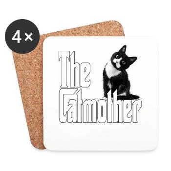 Katze Mutter La Catmother Chat Crazy Maman Maman - Dessous de verre (lot de 4) - blanc - Devant
