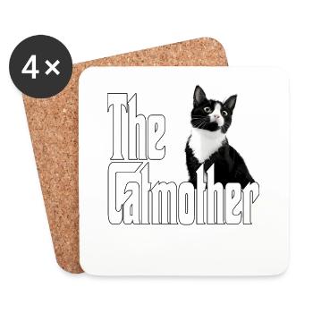 Katze Mutter La Catmother Chat Crazy Maman Maman - Dessous de verre (lot de 4) - blanc - Devant