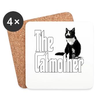 Katze Mutter La Catmother Chat Crazy Maman Maman - Dessous de verre (lot de 4) - blanc - Devant