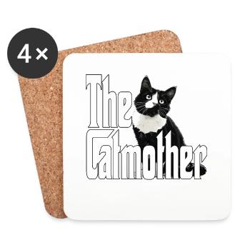 Katze Mutter La Catmother Chat Crazy Maman Maman - Dessous de verre (lot de 4) - blanc - Devant