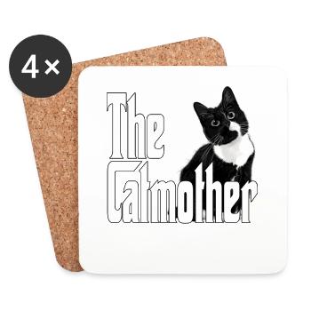 Katze Mutter La Catmother Chat Crazy Maman Maman - Dessous de verre (lot de 4) - blanc - Devant