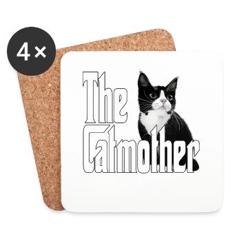 Katze Mutter La Catmother Chat Crazy Maman Maman - Dessous de verre (lot de 4) - blanc - Devant