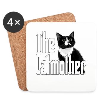 Katze Mutter La Catmother Chat Crazy Maman Maman - Dessous de verre (lot de 4) - blanc - Devant