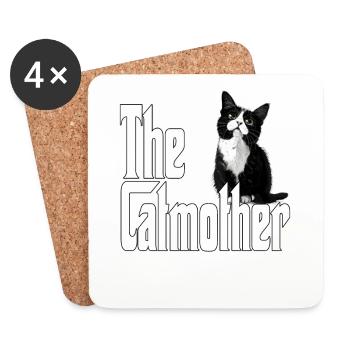 Katze Mutter La Catmother Chat Crazy Maman Maman - Dessous de verre (lot de 4) - blanc - Devant