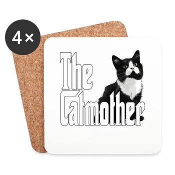 Katze Mutter La Catmother Chat Crazy Maman Maman - Dessous de verre (lot de 4) - blanc - Devant