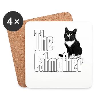 Katze Mutter La Catmother Chat Crazy Maman Maman - Dessous de verre (lot de 4) - blanc - Devant