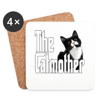 Katze Mutter La Catmother Chat Crazy Maman Maman - Dessous de verre (lot de 4) - blanc - Devant