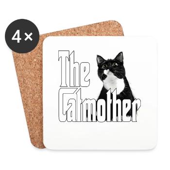 Katze Mutter La Catmother Chat Crazy Maman Maman - Dessous de verre (lot de 4) - blanc - Devant