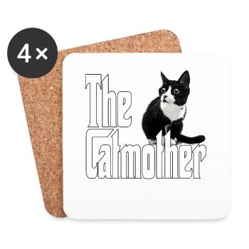 Katze Mutter La Catmother Chat Crazy Maman Maman - Dessous de verre (lot de 4) - blanc - Devant