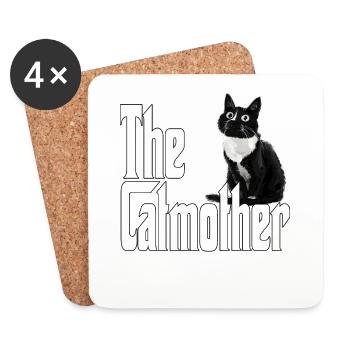 Katze Mutter La Catmother Chat Crazy Maman Maman - Dessous de verre (lot de 4) - blanc - Devant