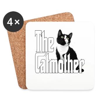 Katze Mutter La Catmother Chat Crazy Maman Maman - Dessous de verre (lot de 4) - blanc - Devant