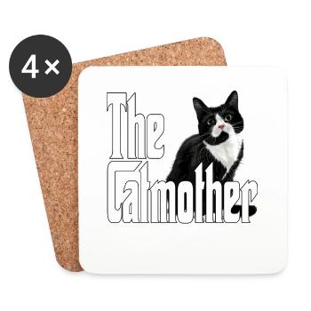 Katze Mutter La Catmother Chat Crazy Maman Maman - Dessous de verre (lot de 4) - blanc - Devant