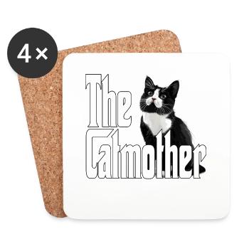 Katze Mutter La Catmother Chat Crazy Maman Maman - Dessous de verre (lot de 4) - blanc - Devant
