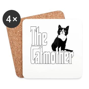 Katze Mutter La Catmother Chat Crazy Maman Maman - Dessous de verre (lot de 4) - blanc - Devant