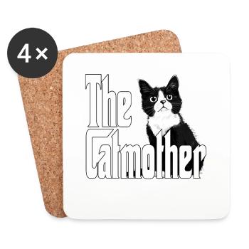 Katze Mutter The Catmother Crazy Cat Mom Mama - Coasters (set of 4) - white - Front