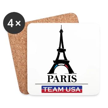 Equipe de Paris Jeux Sportifs des Etats-Unis Athlète Sportif Symbole - Dessous de verre (lot de 4) - blanc - Devant