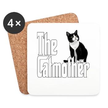 Katze Mutter La Catmother Chat Crazy Maman Maman - Dessous de verre (lot de 4) - blanc - Devant